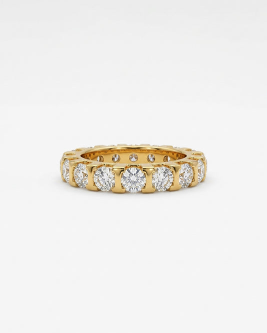 precision-set round lab grown diamond rhodium plated eternity ring