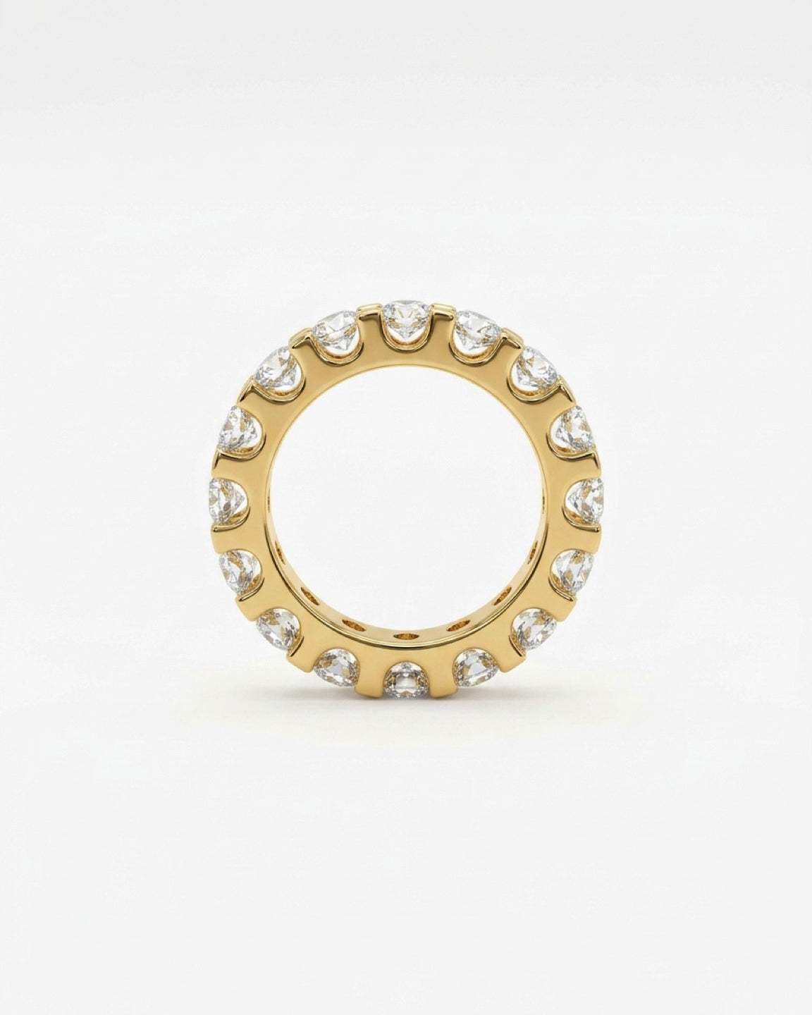 precision-set round lab grown diamond rhodium plated eternity ring