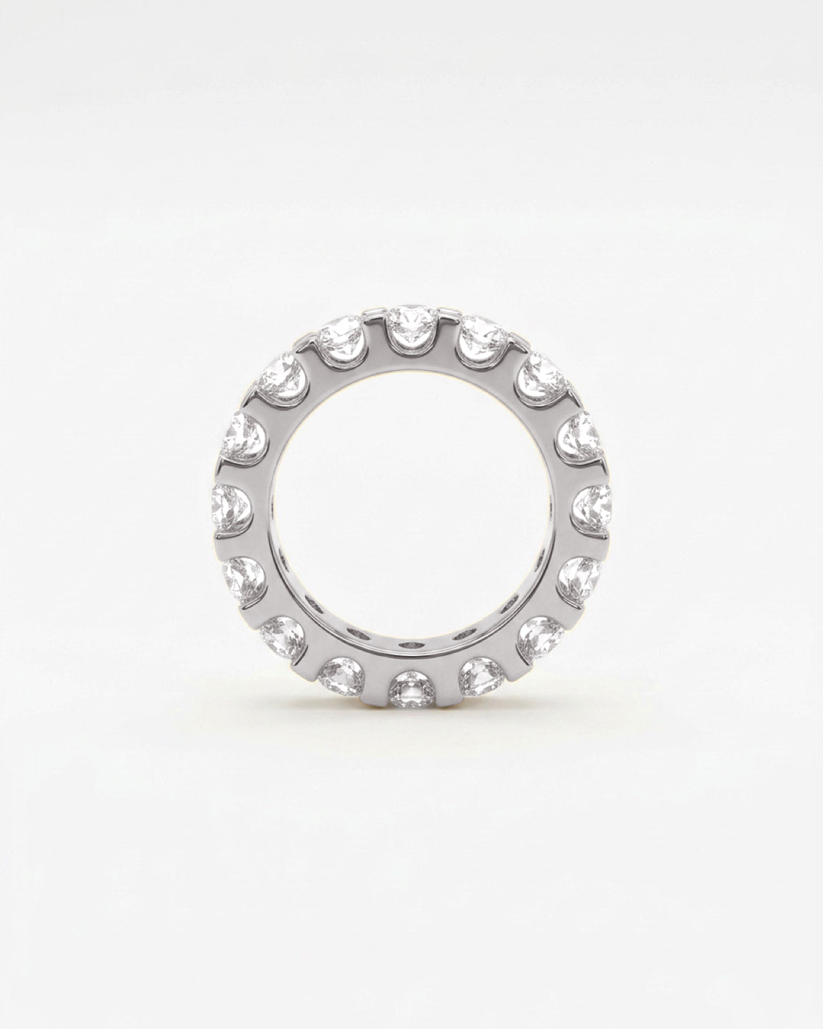 precision-set round lab grown diamond rhodium plated eternity ring