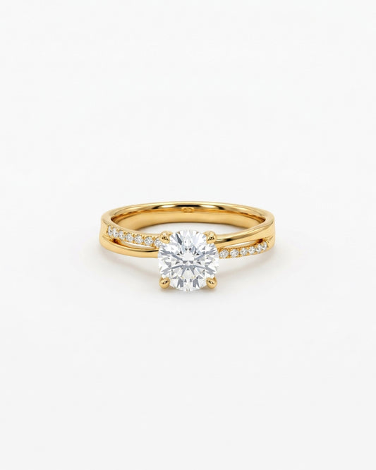 1ct round halo lab grown diamond rhodium plated ring