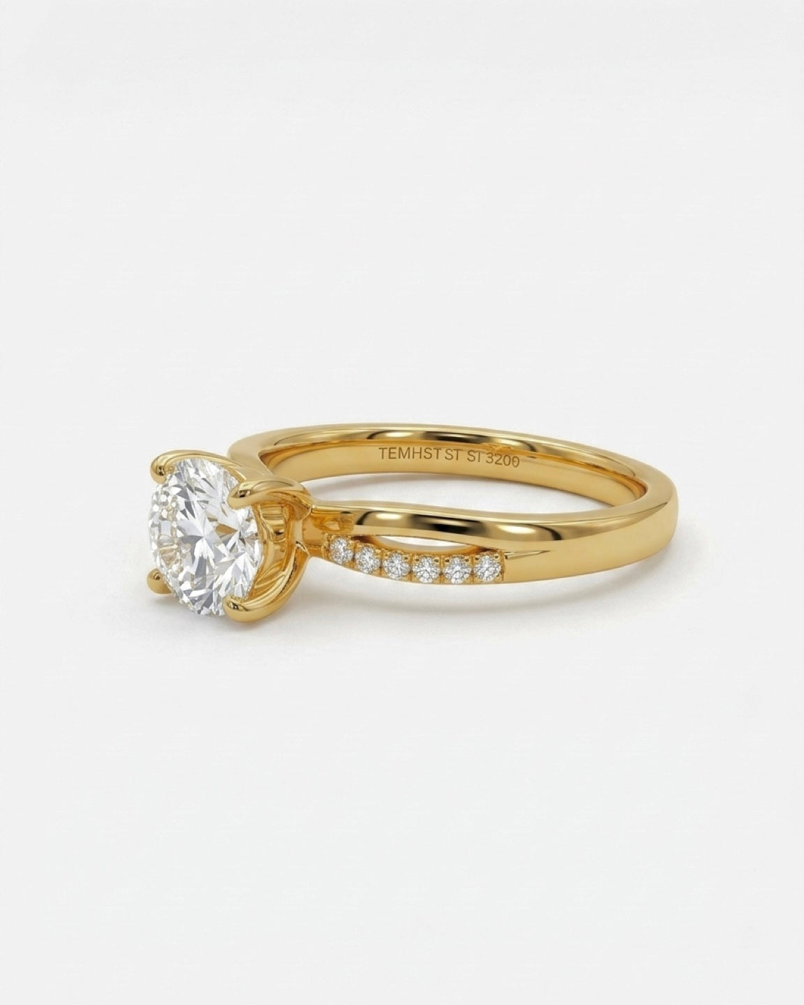 1ct round halo lab grown diamond rhodium plated ring
