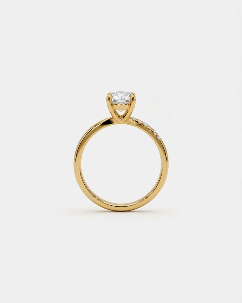 1ct round halo lab grown diamond rhodium plated ring