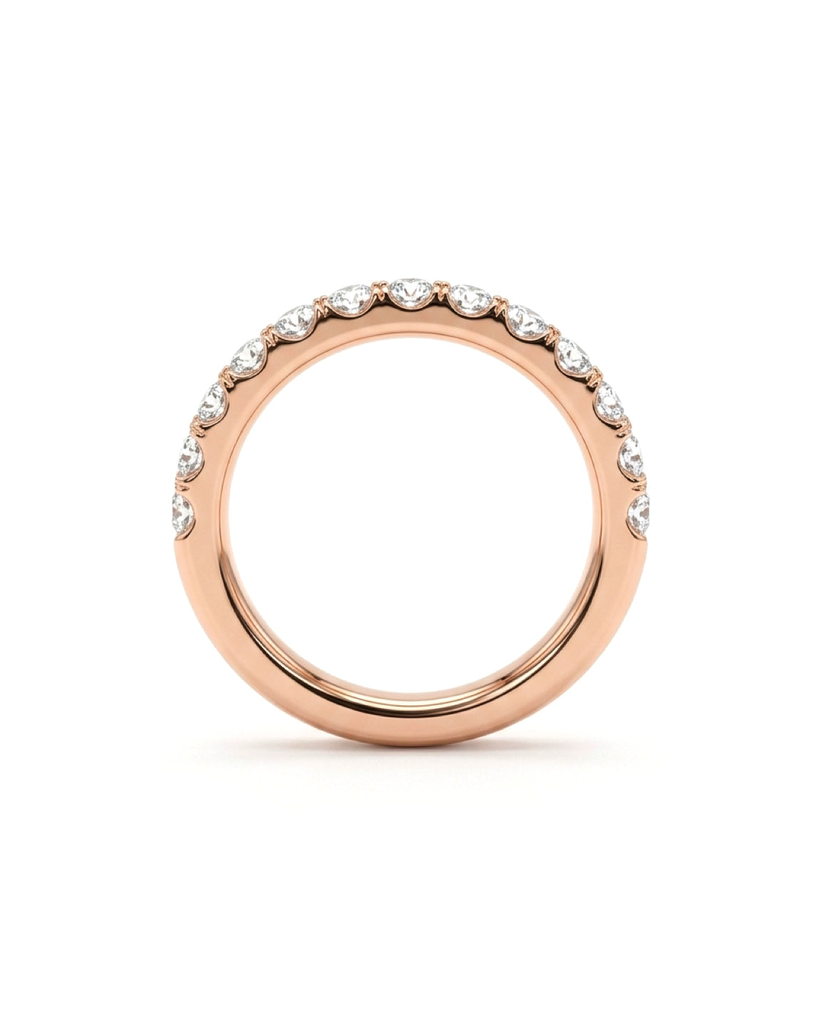 0.07ct half eternity lab grown diamond rhodium plated ring