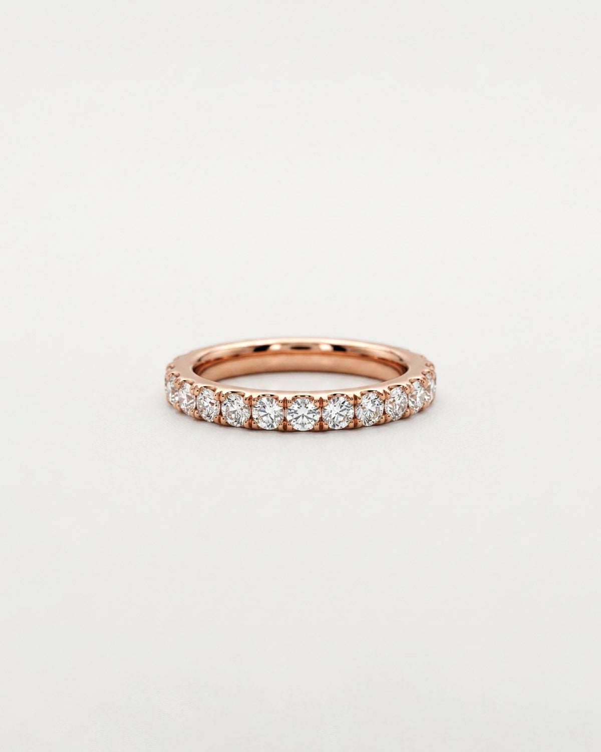 0.07ct half eternity lab grown diamond rhodium plated ring