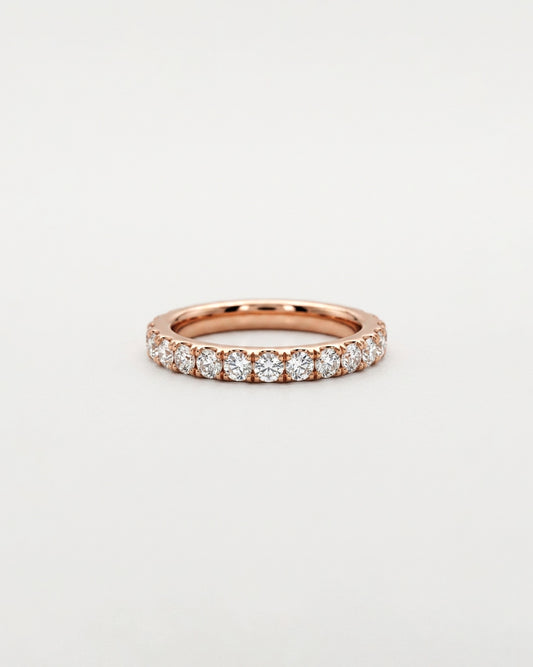 0.07ct half eternity lab grown diamond rhodium plated ring