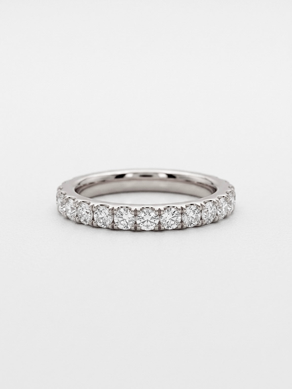 0.07ct half eternity lab grown diamond rhodium plated ring