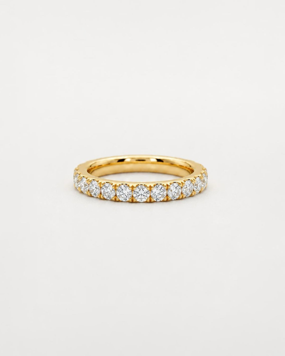 0.07ct half eternity lab grown diamond rhodium plated ring