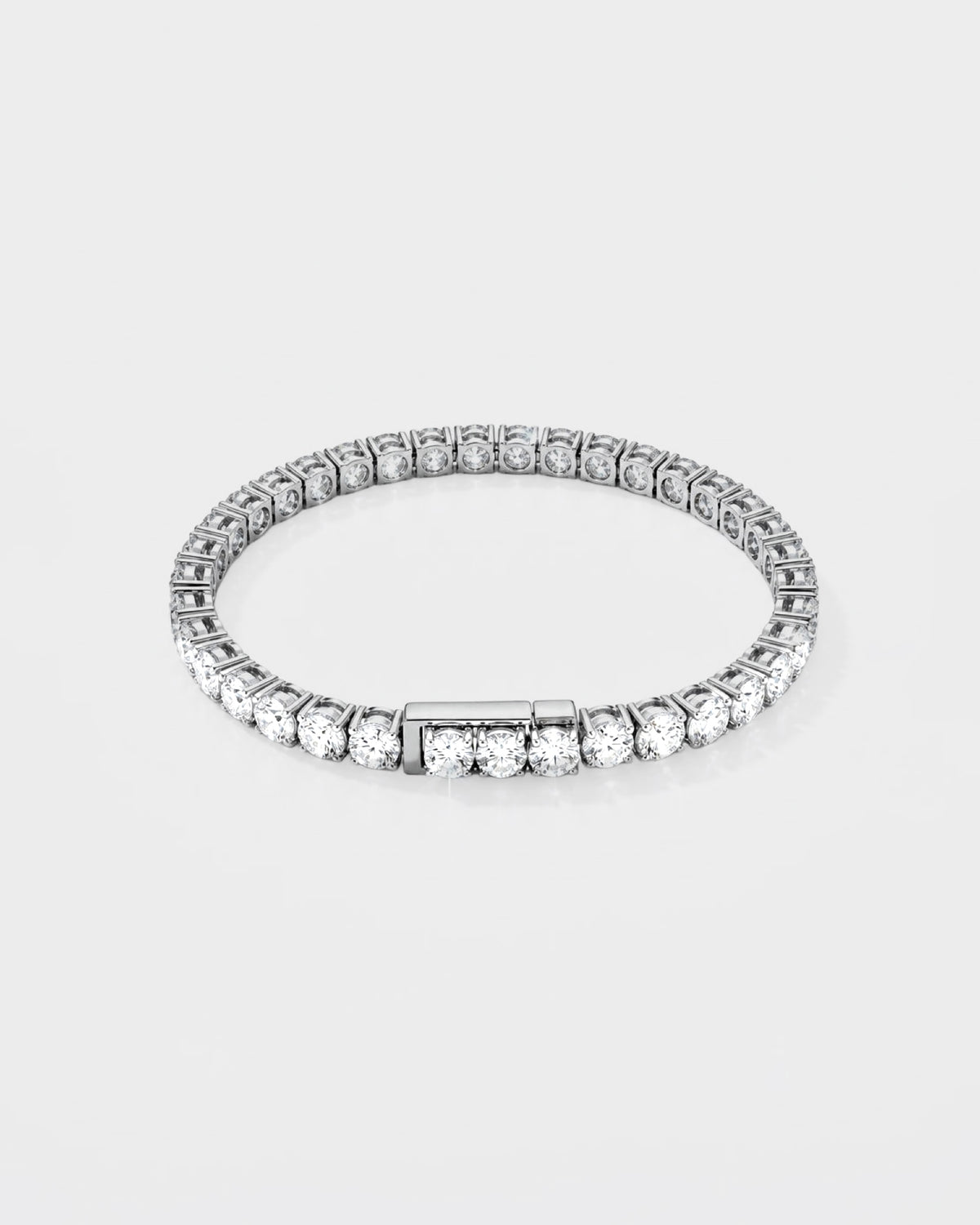 0.07ct / 0.13ct / 0.3ct round lab diamond rhodium plated tennis bracelet