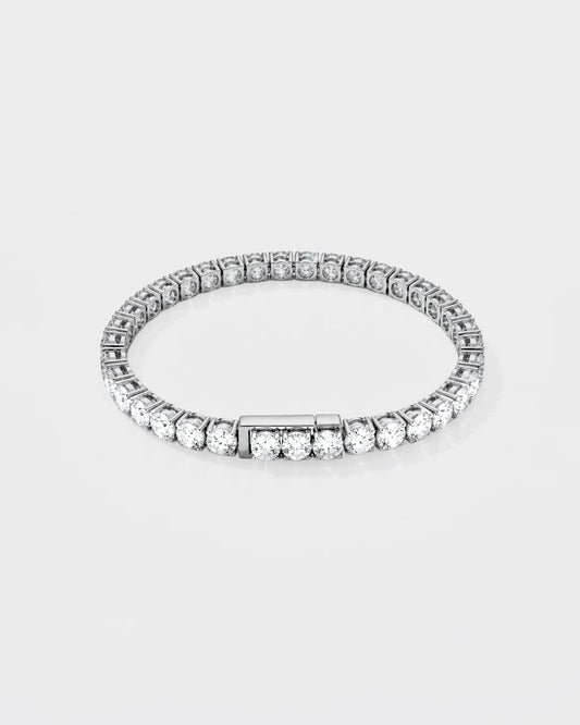 0.07ct / 0.13ct / 0.3ct round lab diamond rhodium plated tennis bracelet