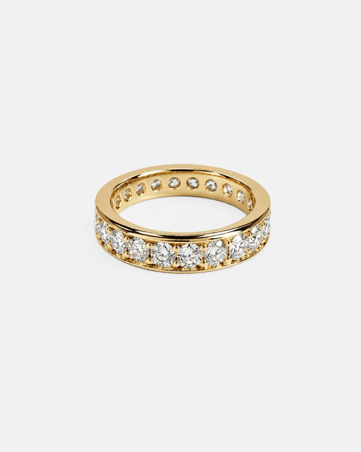 0.07ct eternity lab grown diamond rhodium plated ring