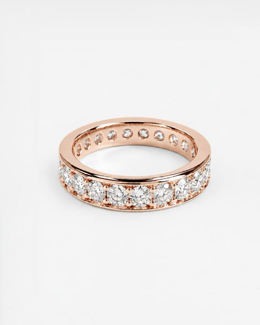 0.07ct eternity lab grown diamond rhodium plated ring