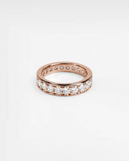 0.07ct eternity lab grown diamond rhodium plated ring