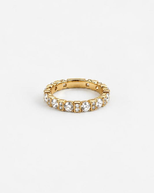 0.1ct baguette eternity lab grown diamond rhodium plated ring