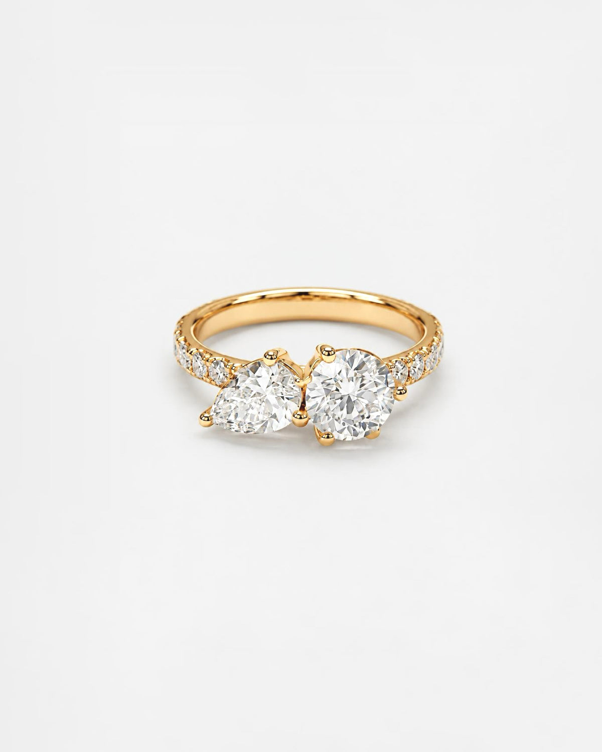 1.3ctw pear & round halo lab grown diamond rhodium plated ring