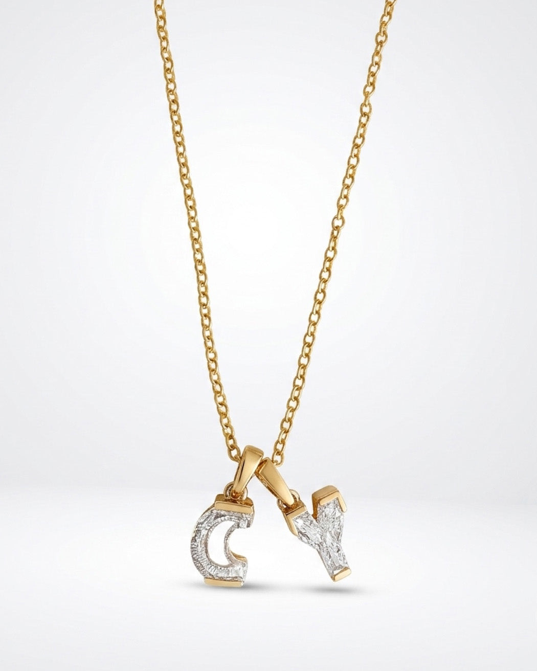 lab-grown diamond letter pendant