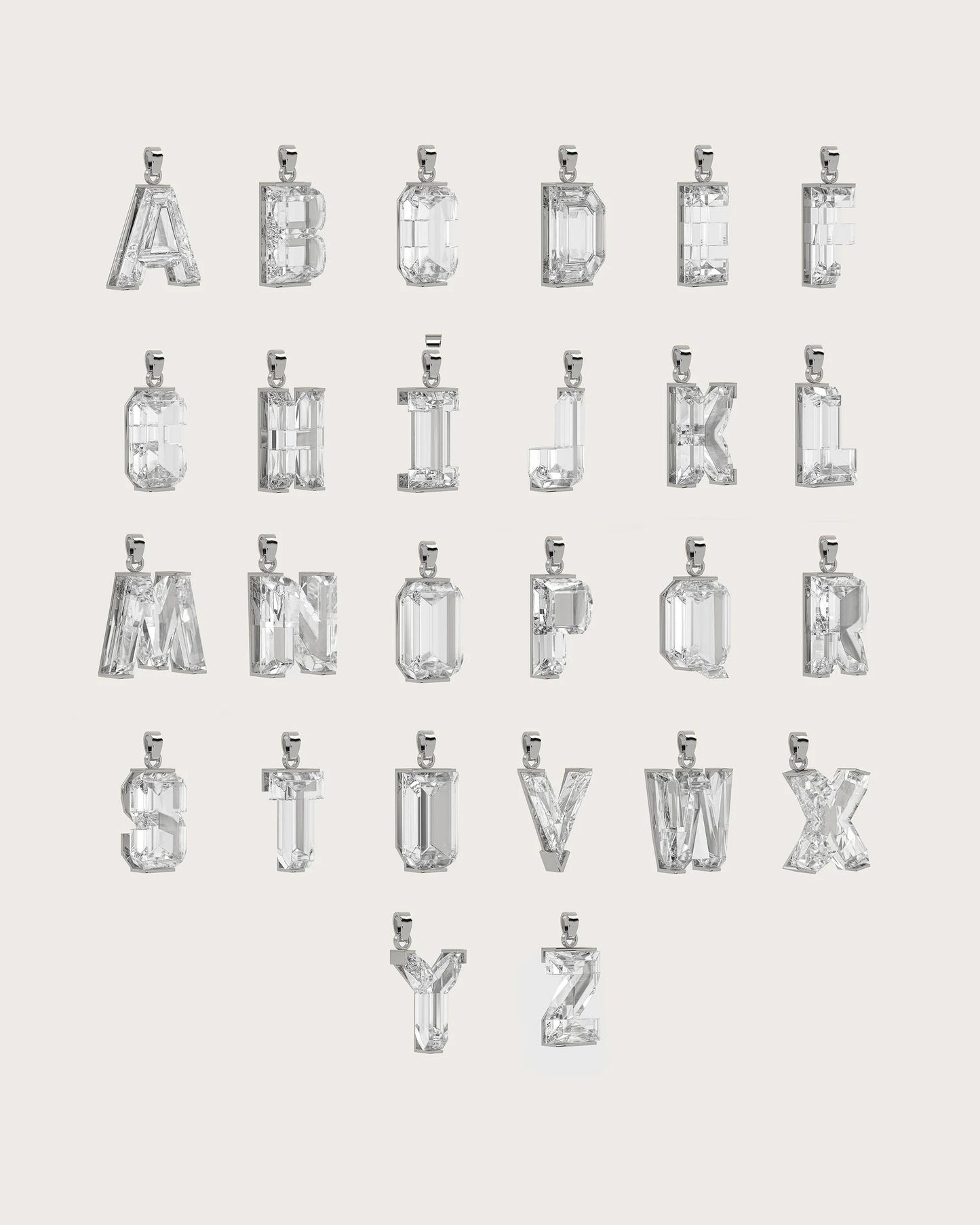 lab-grown diamond letter pendant