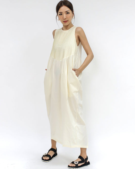 ivory stitched balloon longline shirt dress *pre-order*