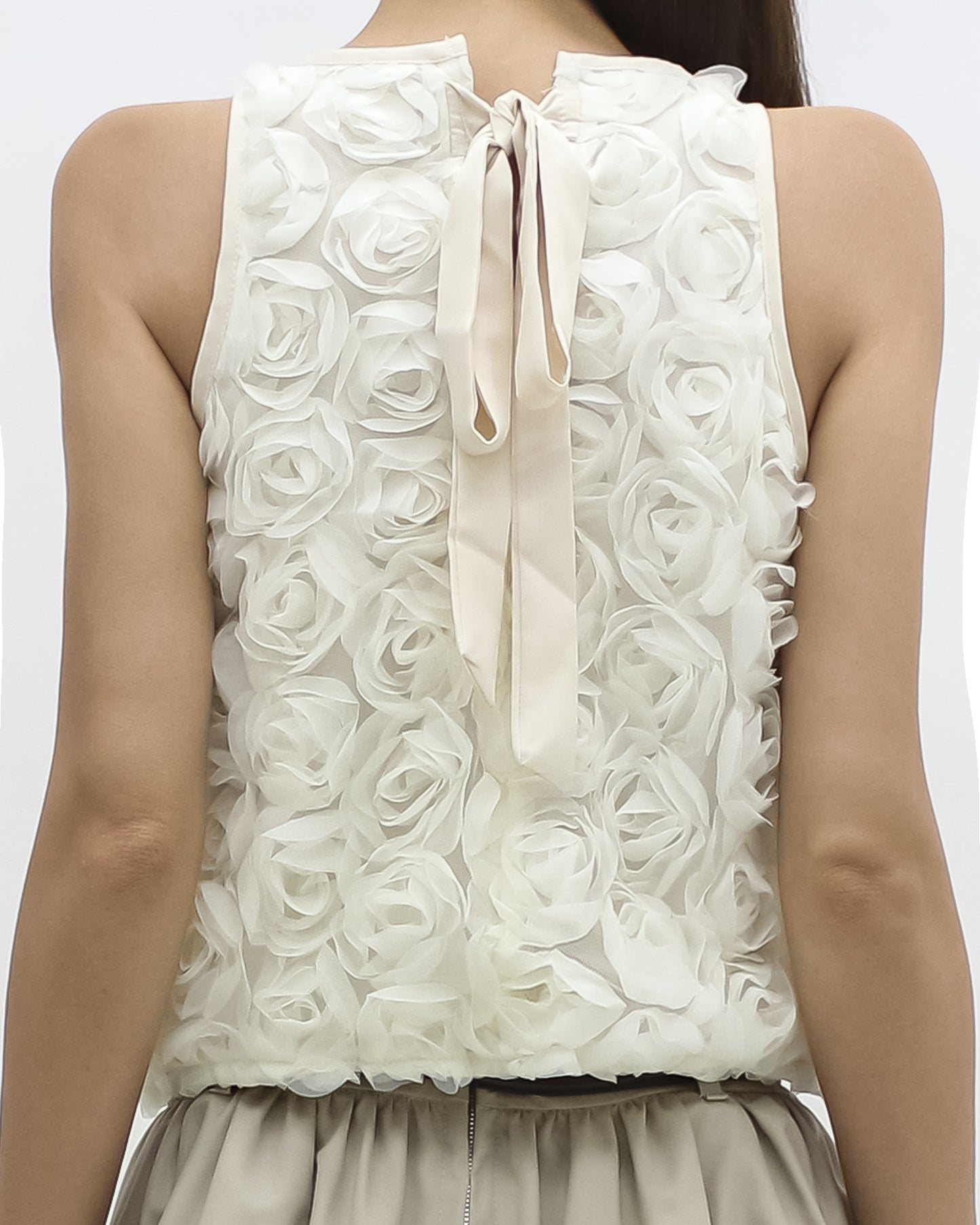 beige flower vest *pre-order*