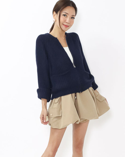 navy cage knitted cardigan *pre-order*