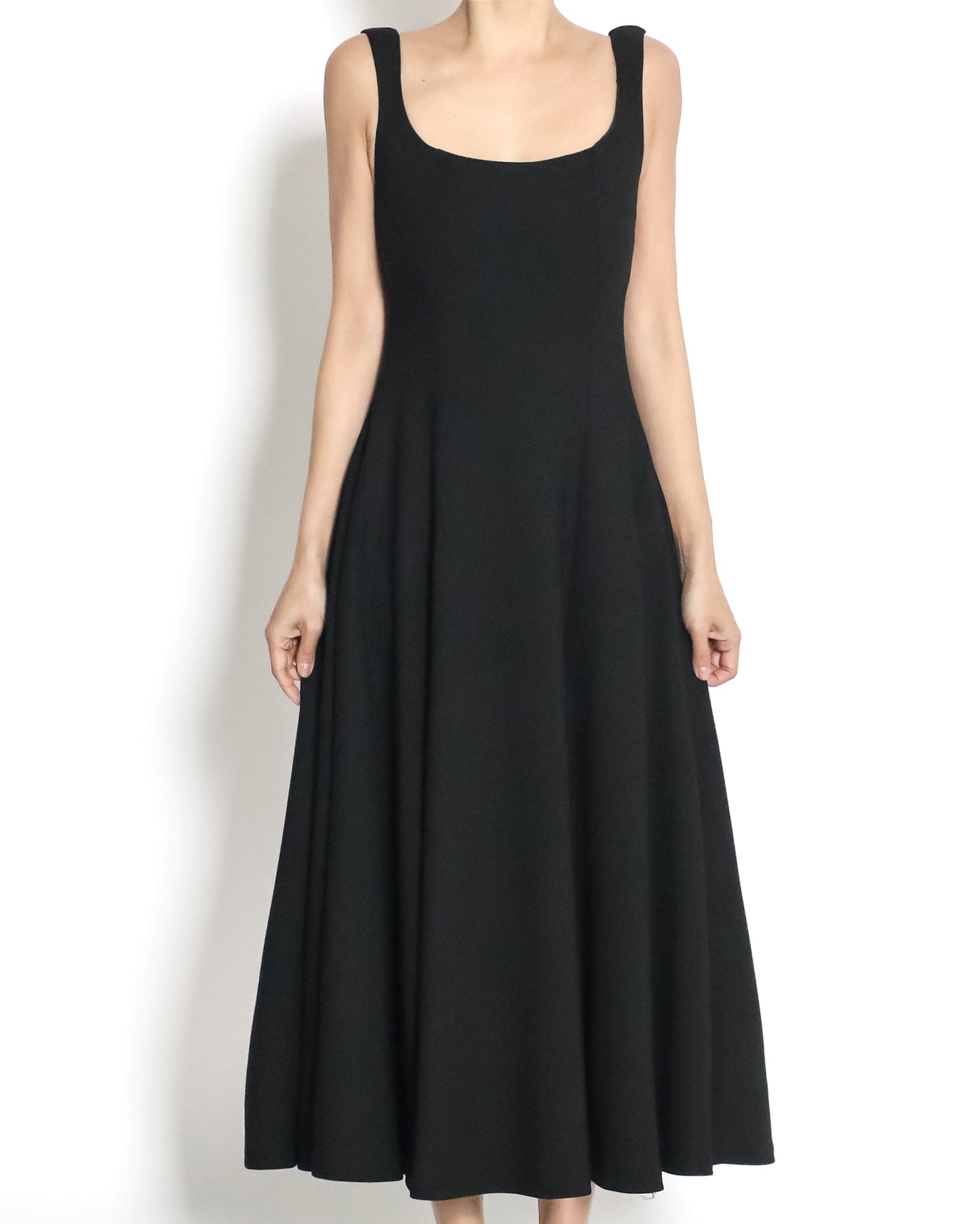 black scuba flare dress *pre-order*