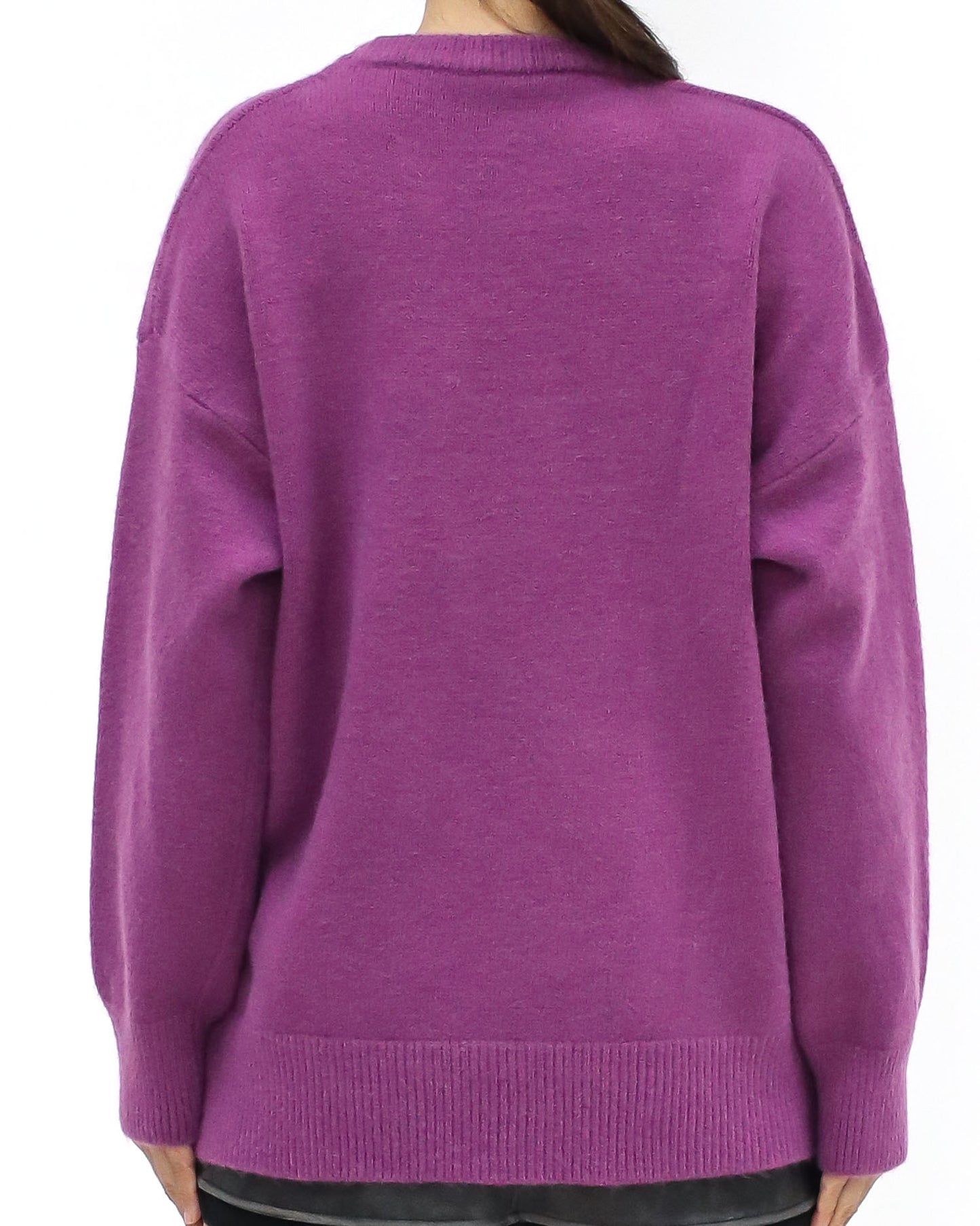 purple basic knitted top