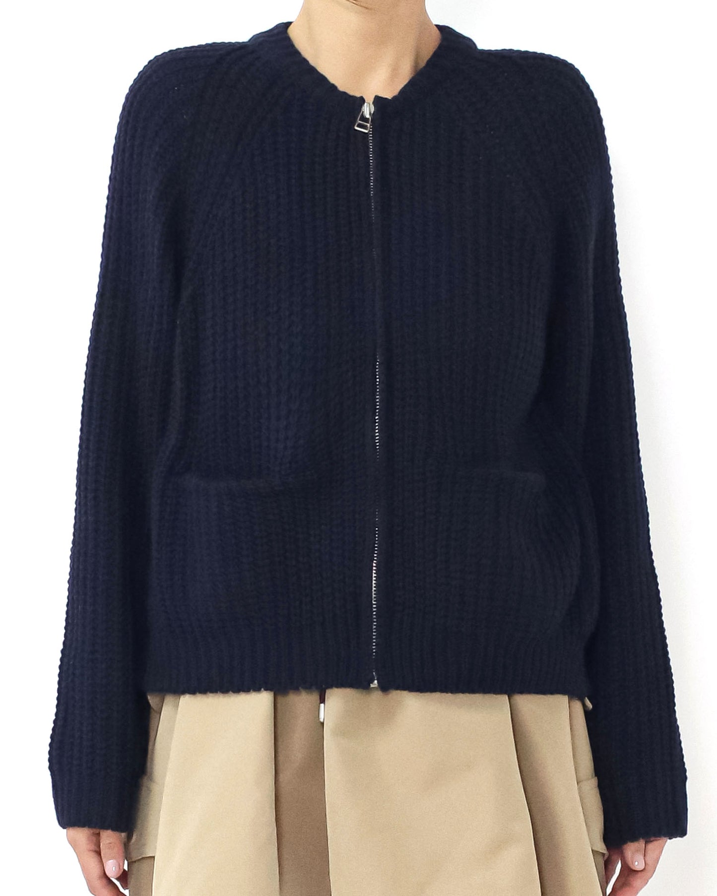 navy cage knitted cardigan *pre-order*