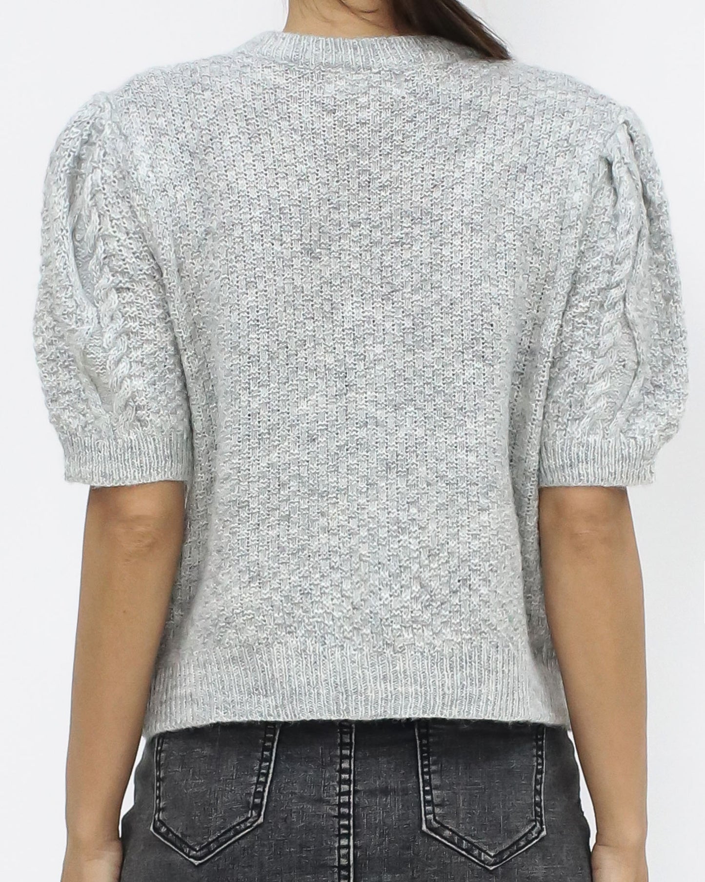 grey w/ black bows knitted top *pre-order*