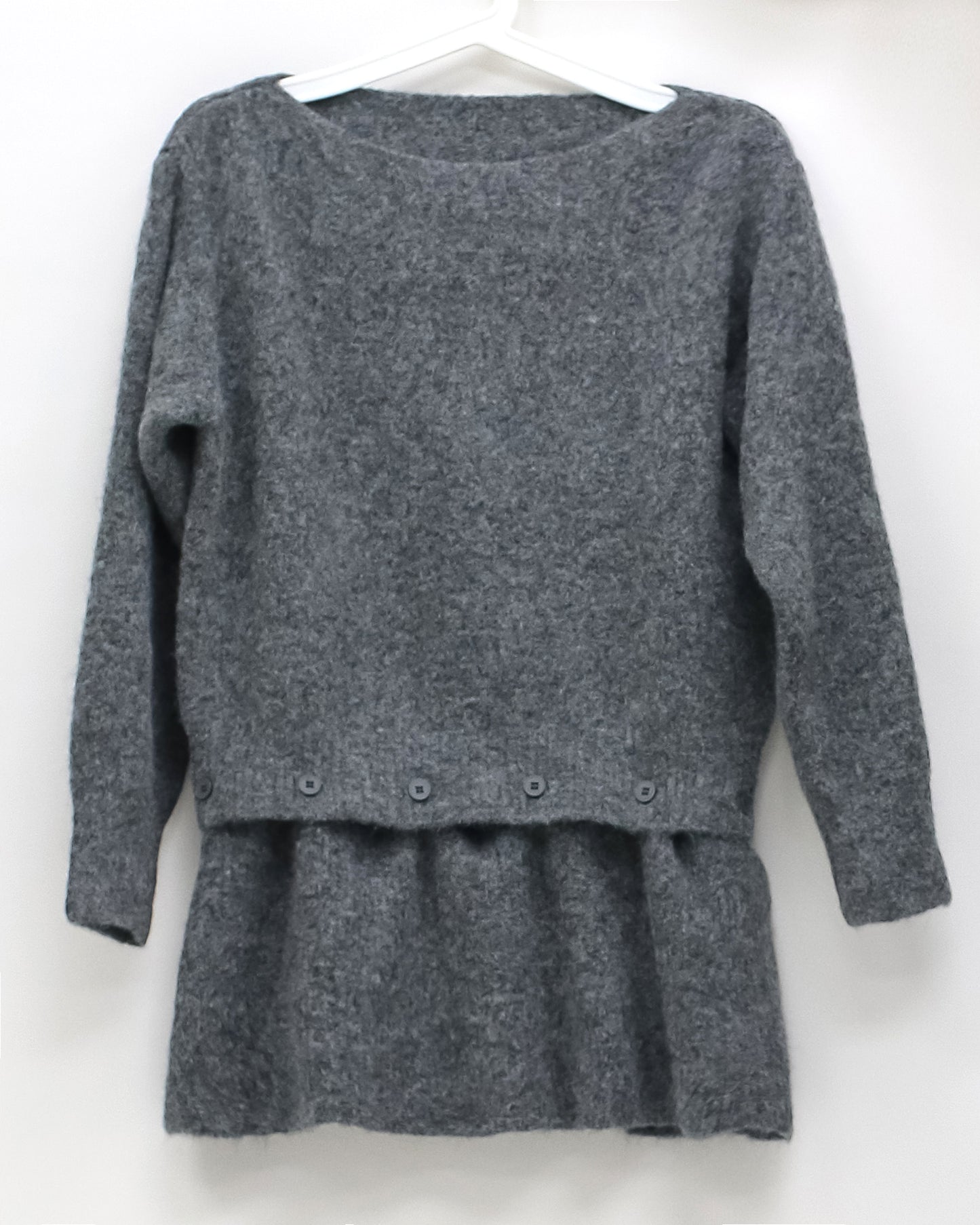 grey flare hem knitted top