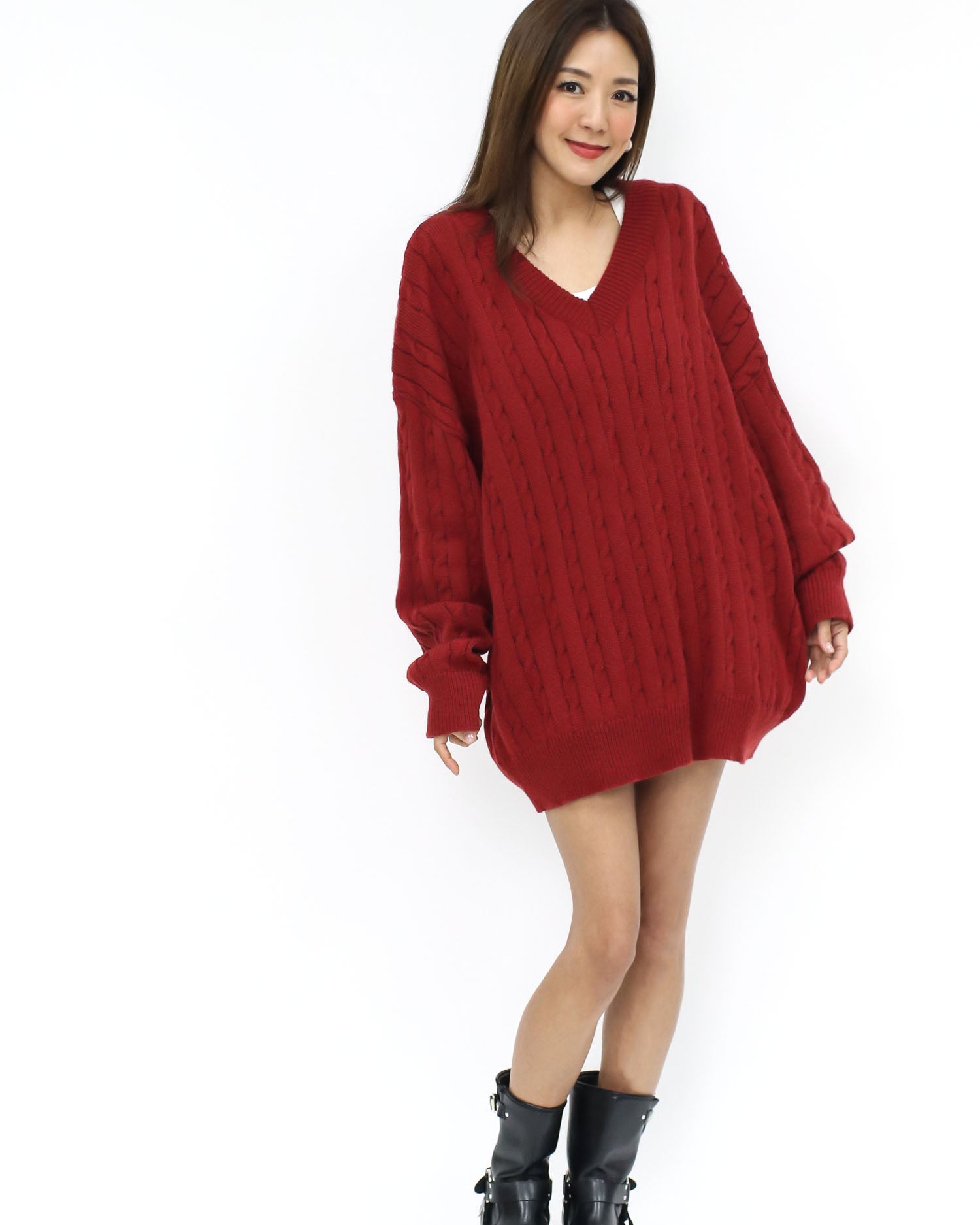red twisted knitted top – STYLEGAL