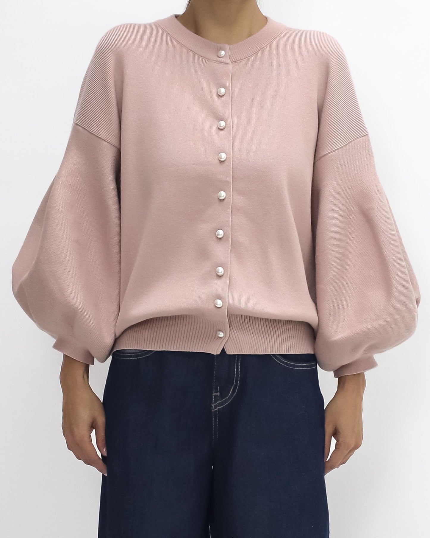 pink puff sleeves knitted top *pre-order*