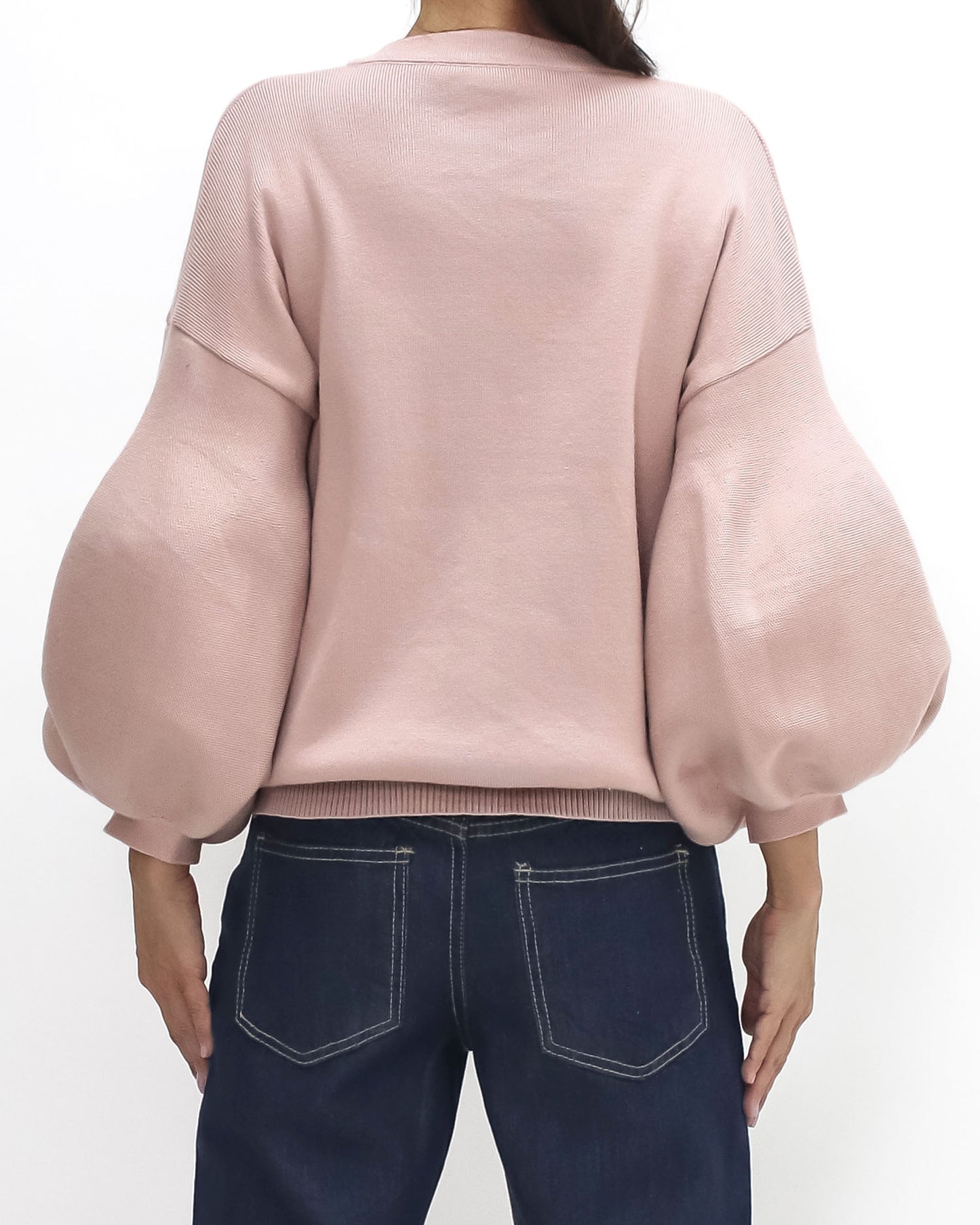 pink puff sleeves knitted top *pre-order*