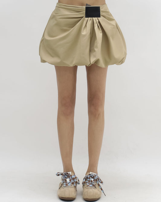 beige puff mini skort *pre-order*