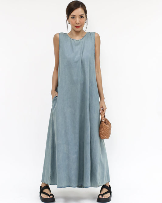 denim longline dress *pre-order*