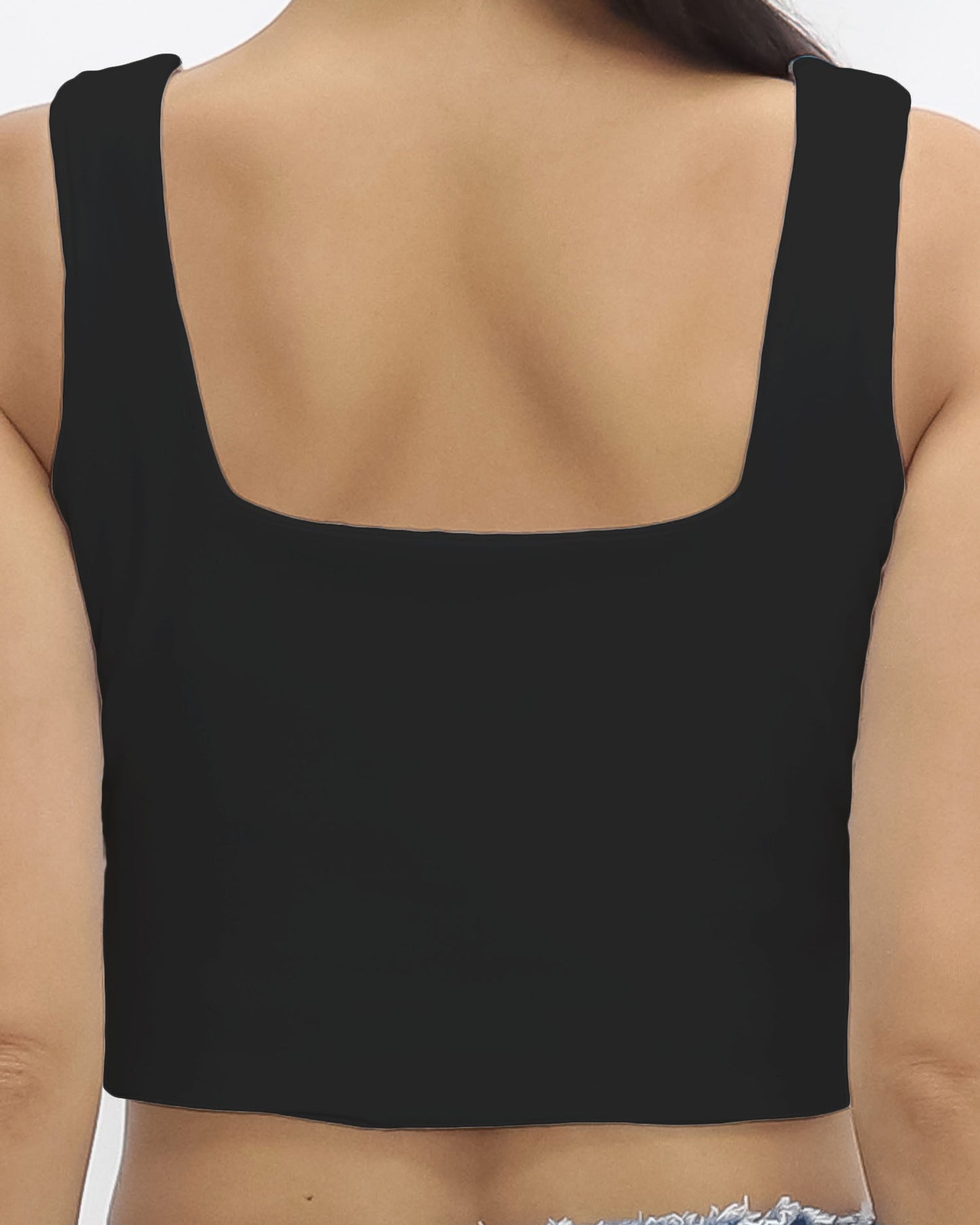 black cropped cotton vest *pre-prder*