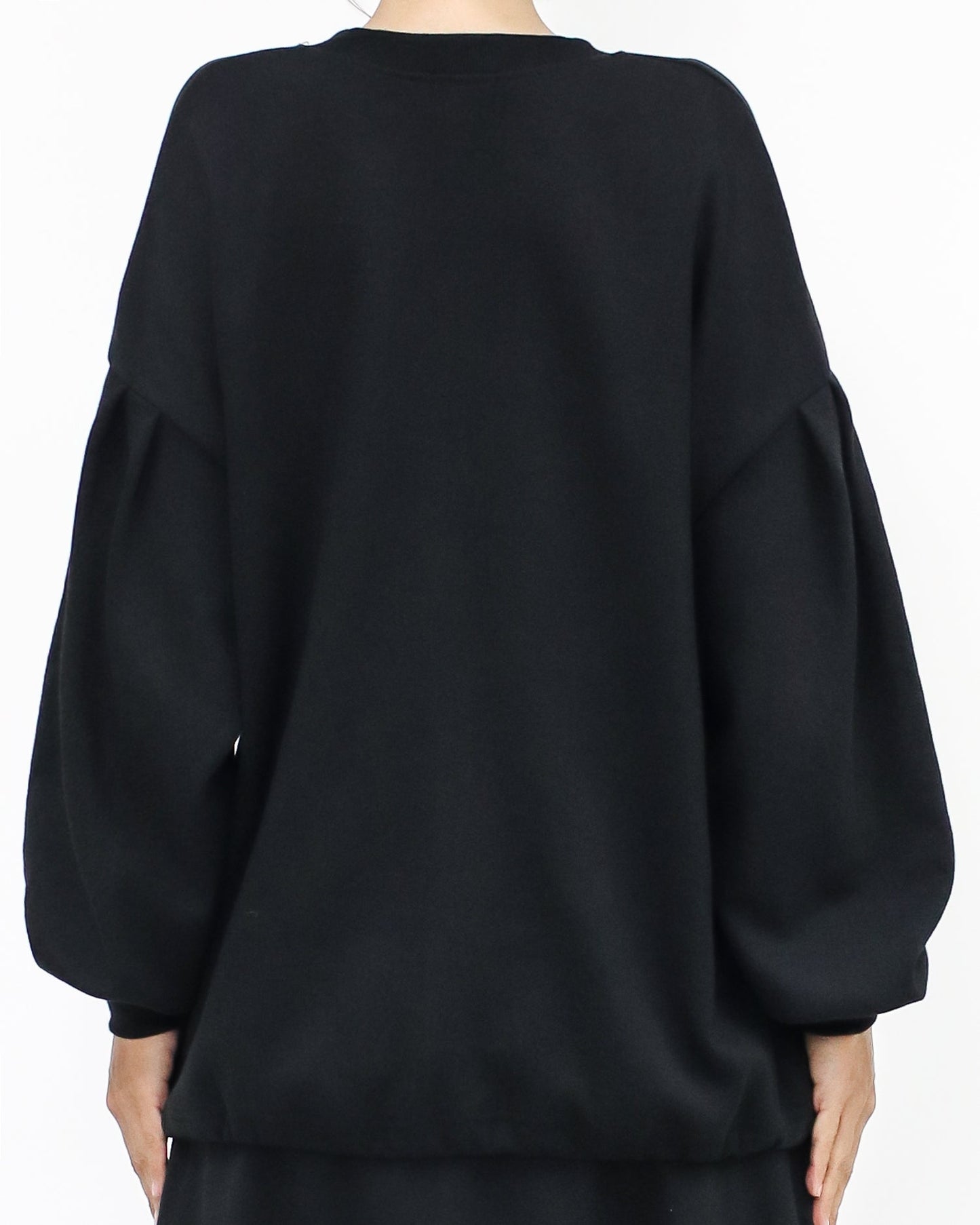 black drawstring sweatshirt & skirt set *pre-order*