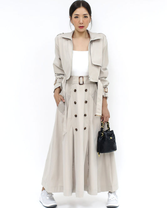 ivory cropped jacket & flare skirt set *pre-order*