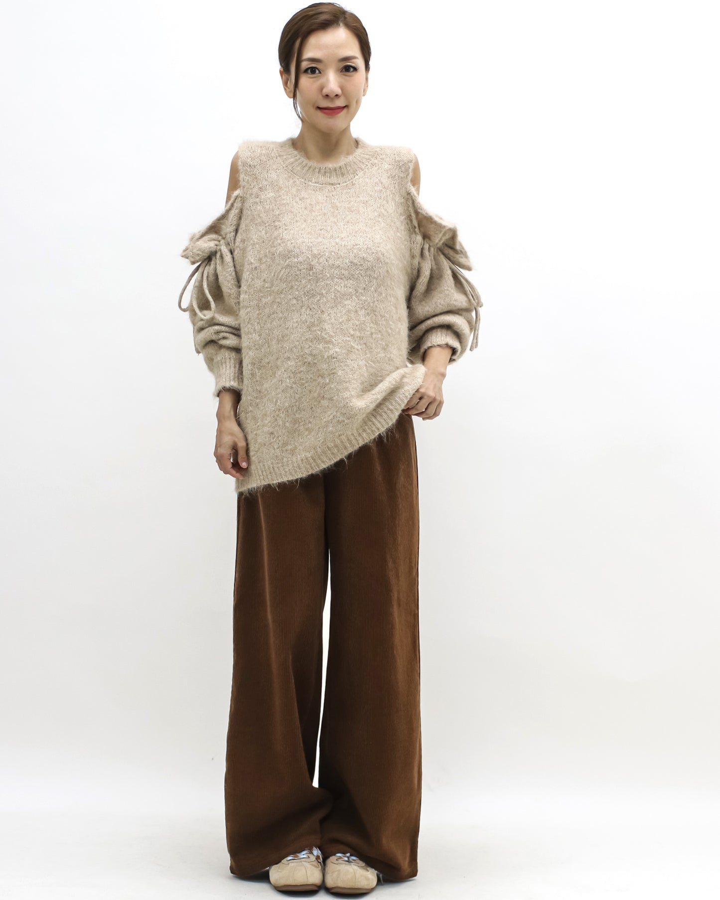 brown cord straight leg pants *pre-order*