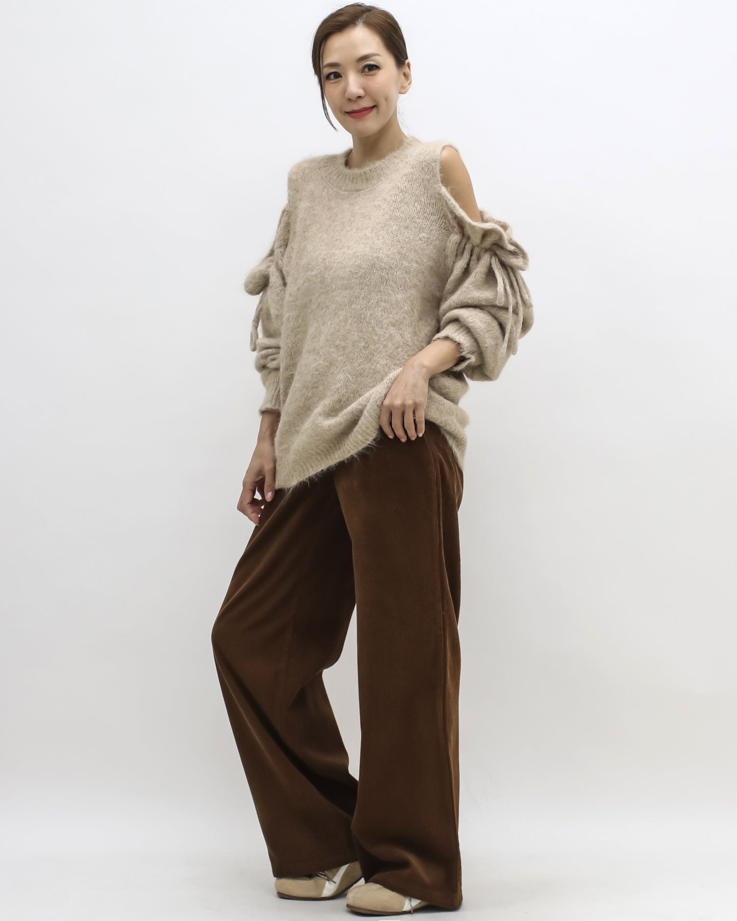 brown cord straight leg pants *pre-order*