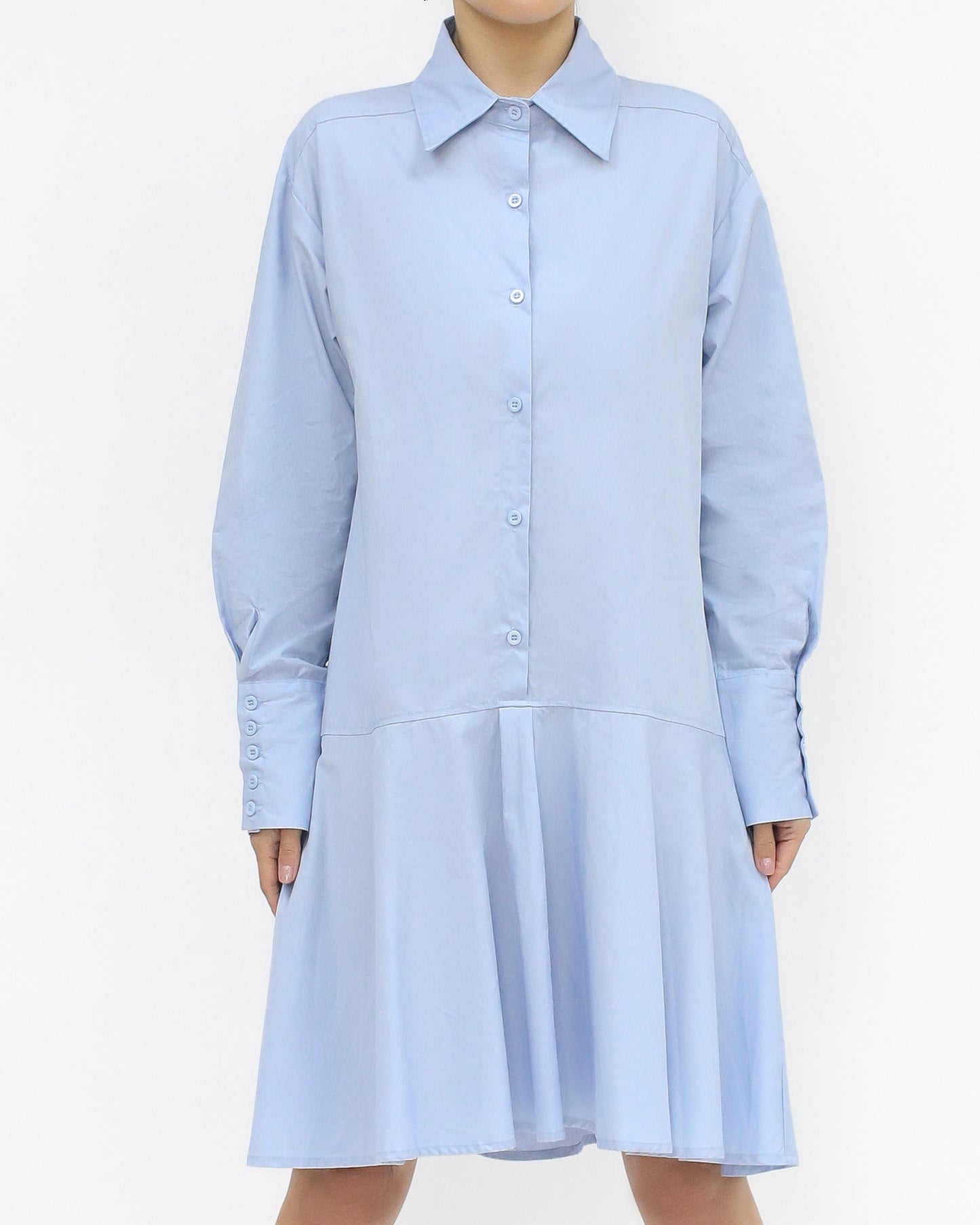 blue flare shirt dress *pre-order*
