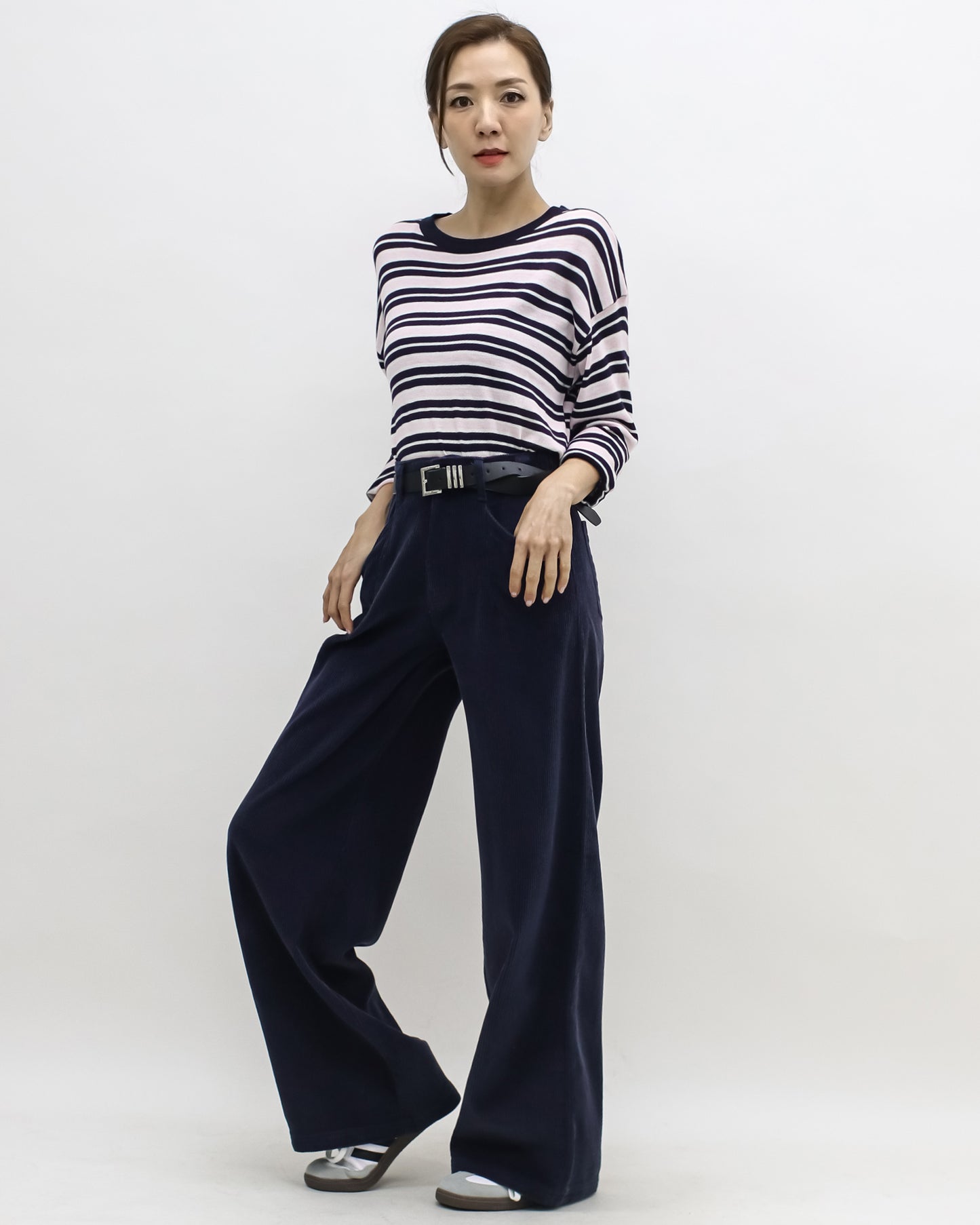 navy cord straight leg pants *pre-order*