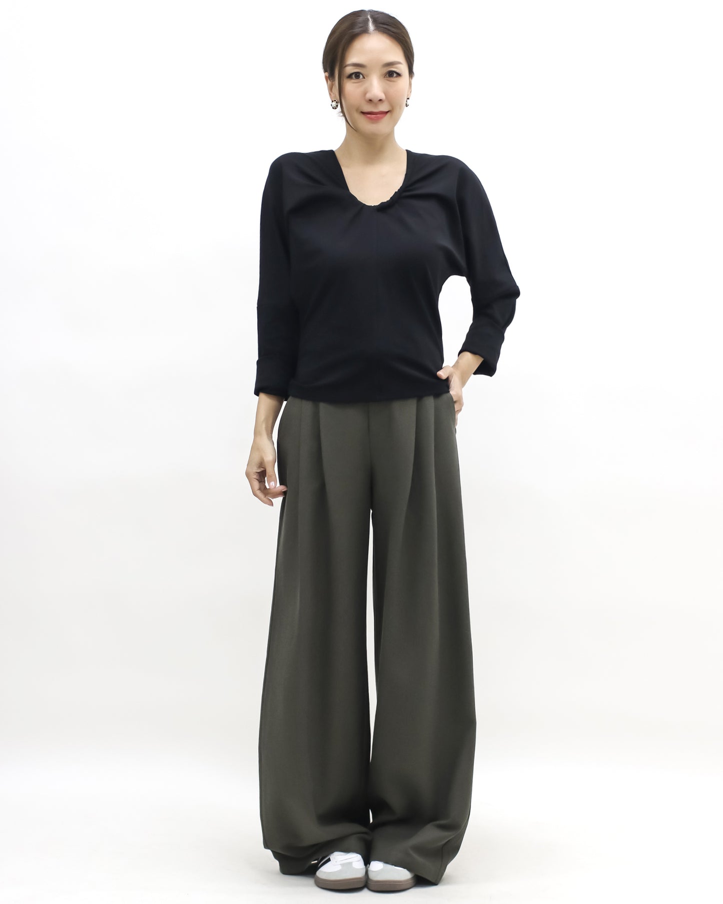 brown green curve pants *pre-order*
