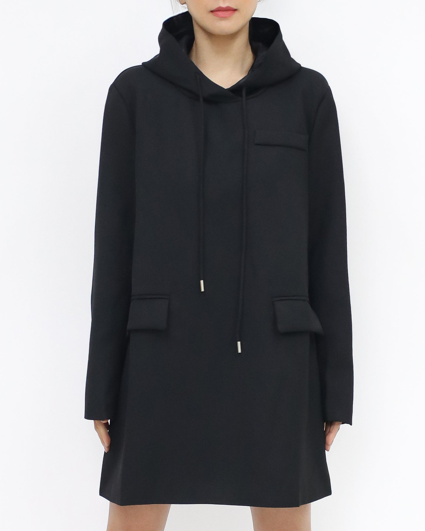 black hoodie blazer dress