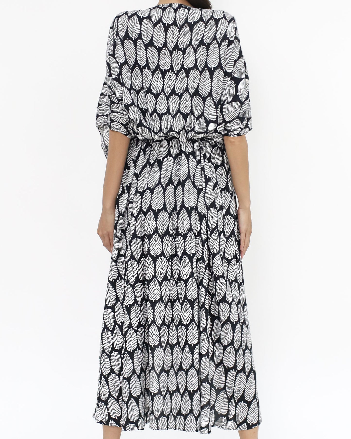 black printed slinky cover-up kimono *pre-order*