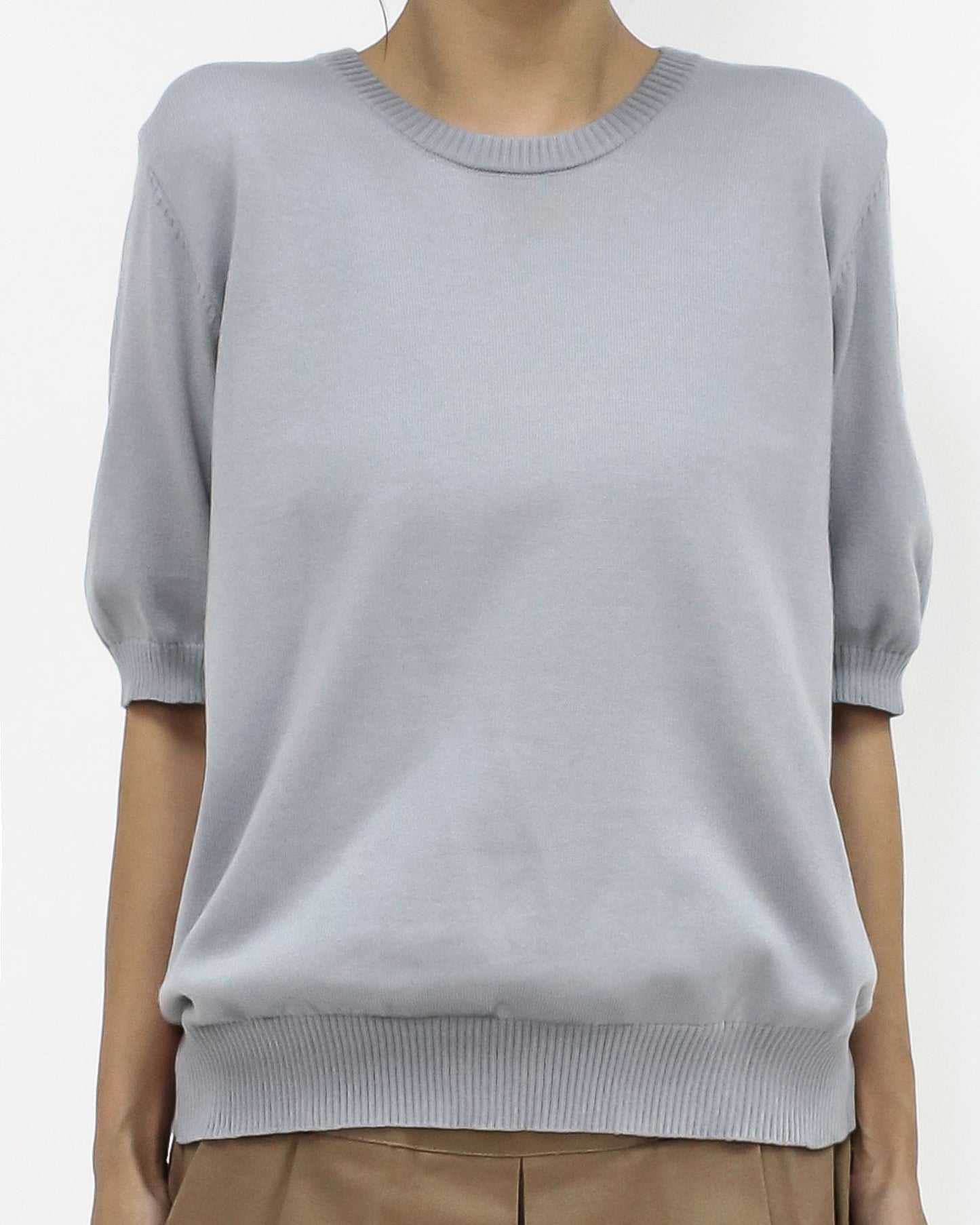 grey cutout back knitted top