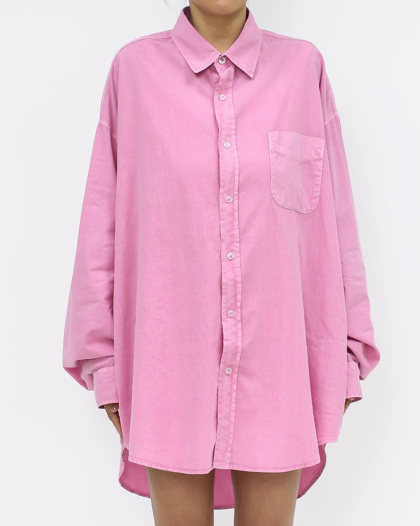 pink curve hem shirt *pre-order*
