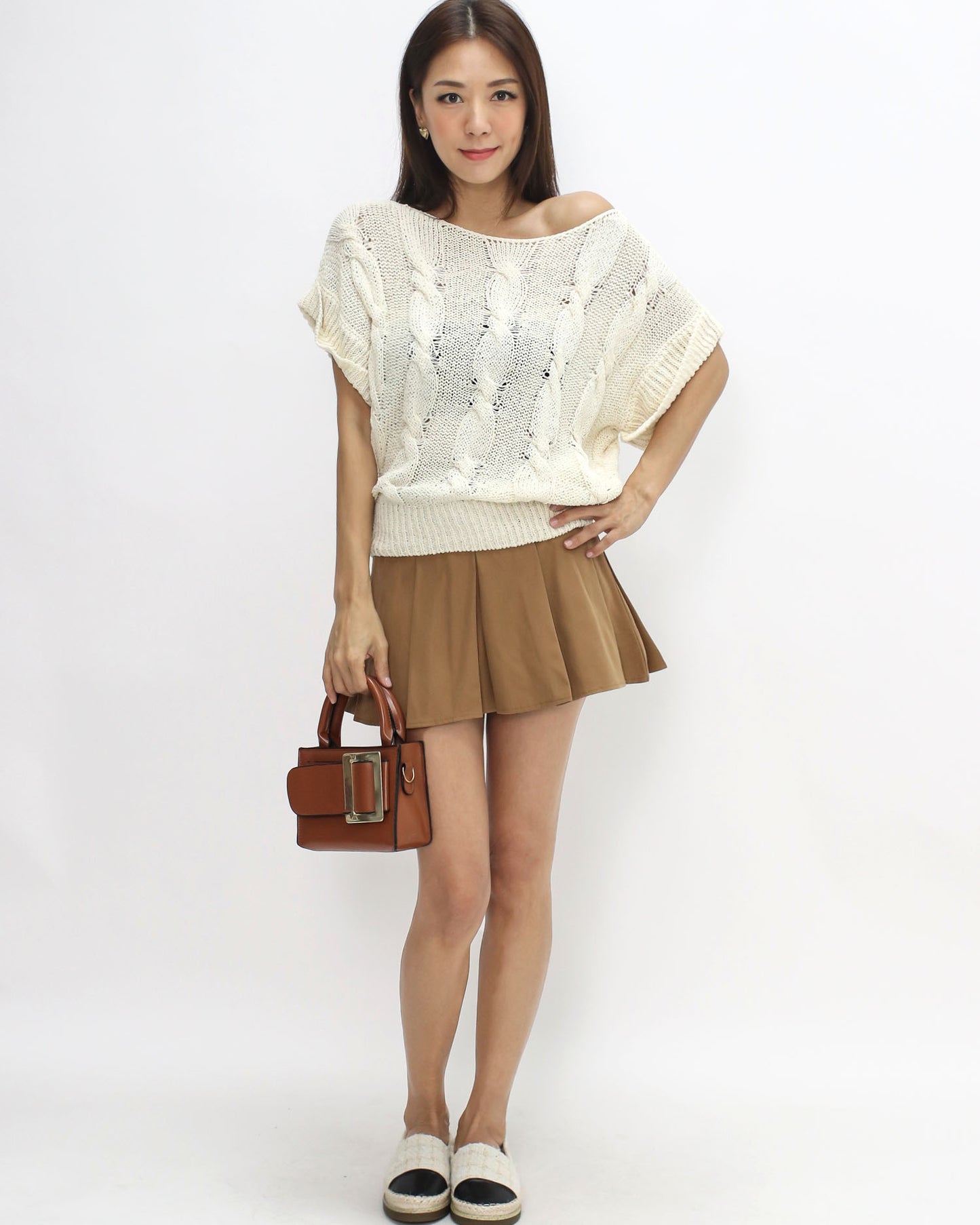 ivory twisted knitted top *pre-order*