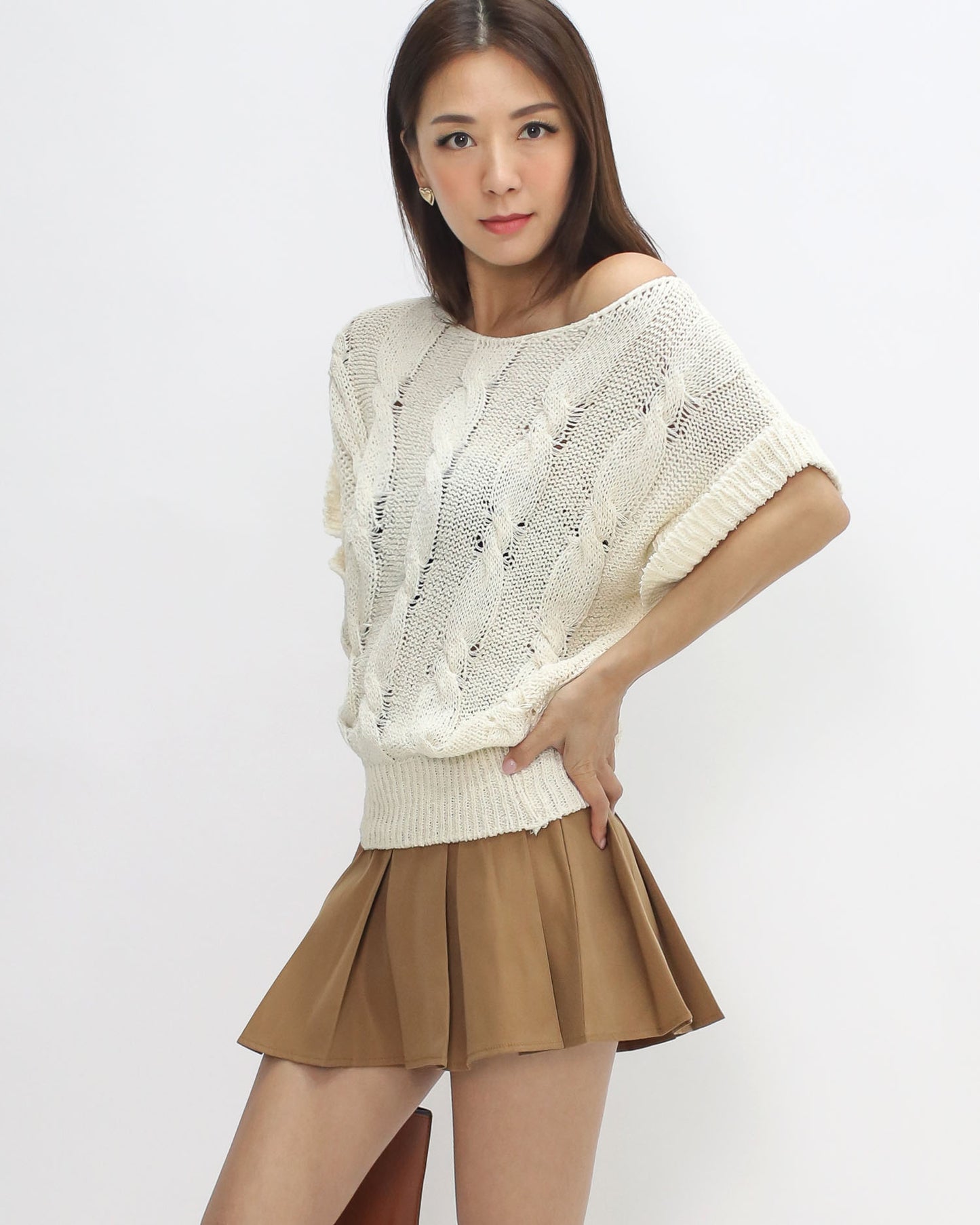 ivory twisted knitted top *pre-order*