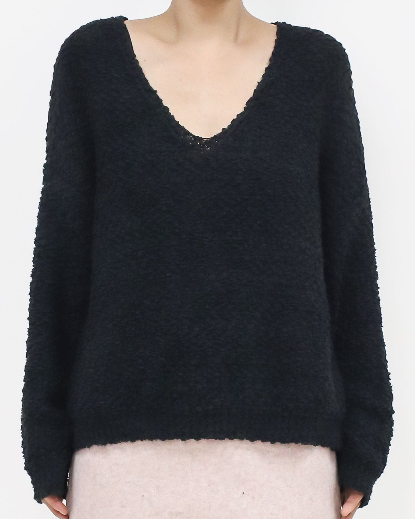 black texture knitted top *pre-order*