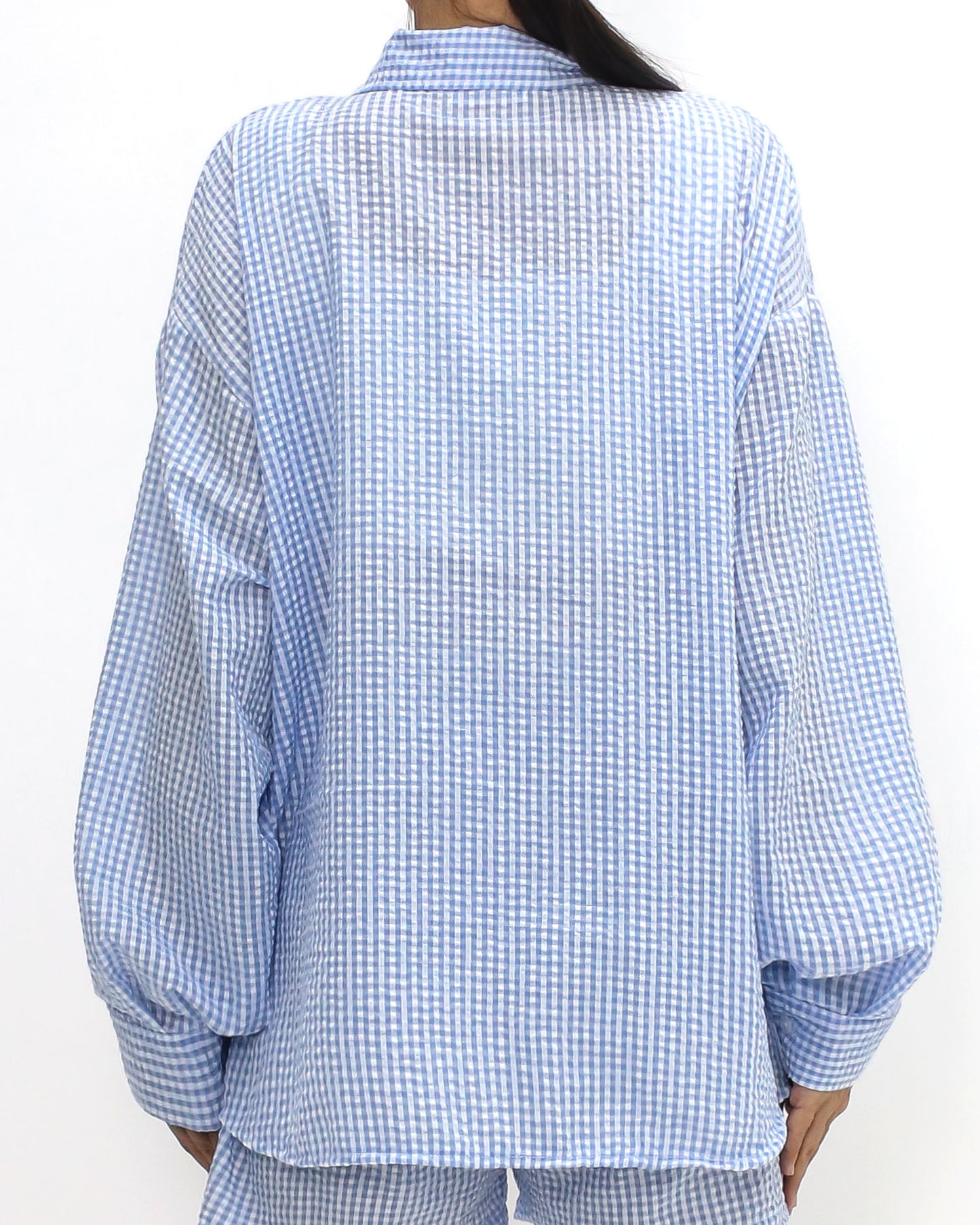 blue & ivory checkers shirt *pre-order*