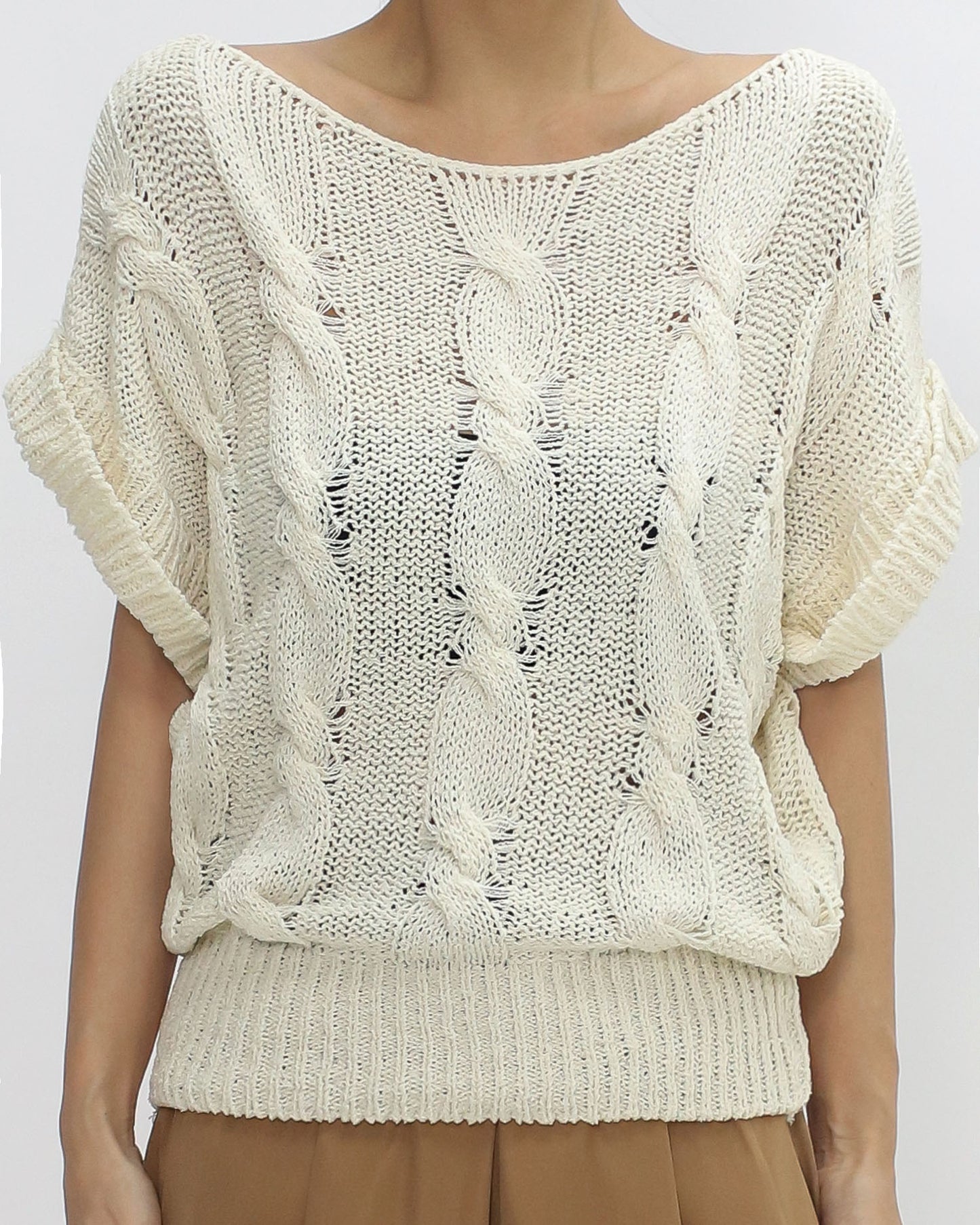 ivory twisted knitted top *pre-order*